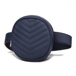 Fatima Belt Handbag Vegan Leather Women By Mia K. - Blue - NEW